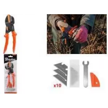 Bradas V-SERIES Tijeras de jardín multifunción con cuchilla de yunque intercambiable, naranja, 1 ud. (KT-V1)