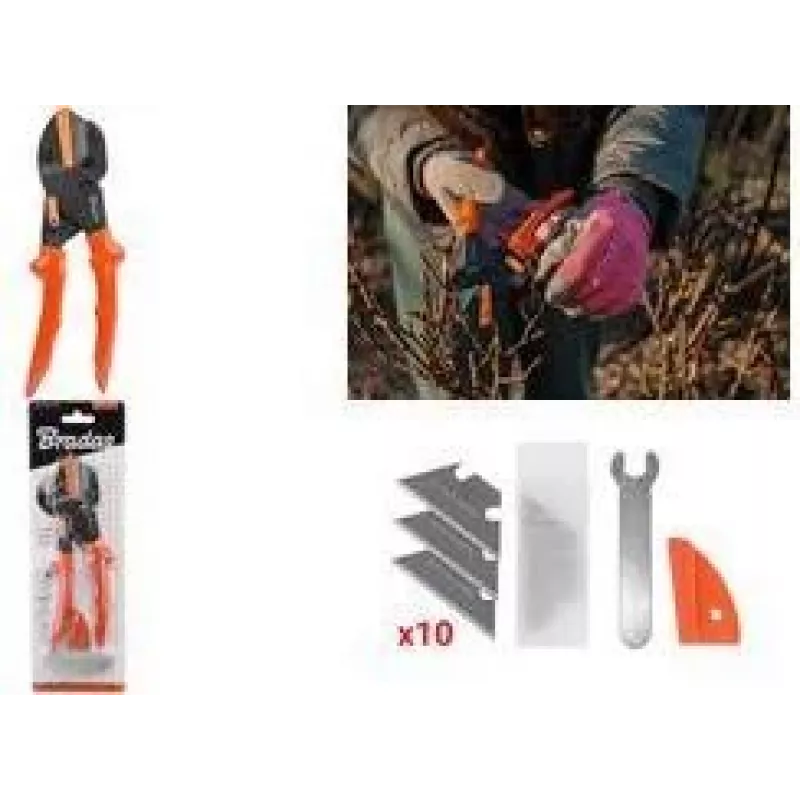 Bradas V-SERIES Tijeras de jardín multifunción con cuchilla de yunque intercambiable, naranja, 1 ud. (KT-V1)
