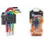 Bradas set de 9 llaves Allen, acero S2, multicolor, métrico 1,5-10mm, forma en L, codificado por colores, DIY-HKH42-SH/B