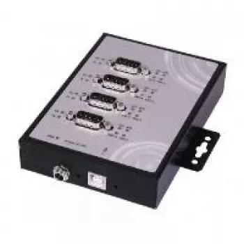 EXSYS EX-1344HMV hub USB 2.0 industrial de 4 puertos, metal, montaje en carril DIN/pared, 7-24V DC, protección ESD y sobretensión