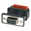 EXSYS EX-49111 adaptador D-Sub hembra de 9 pines a bloque de terminales de 9 pines con pulsador, gris