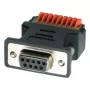 EXSYS EX-49111 adaptador D-Sub hembra de 9 pines a bloque de terminales de 9 pines con pulsador, gris