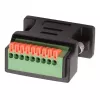EXSYS EX-49111 adaptador D-Sub hembra de 9 pines a bloque de terminales de 9 pines con pulsador, gris