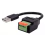 EXSYS cable adaptador USB-A macho a bloque de terminales de 5 pines con pulsador, USB 2.0, 15 cm EX-49129
