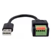 EXSYS cable adaptador USB-A macho a bloque de terminales de 5 pines con pulsador, USB 2.0, 15 cm EX-49129