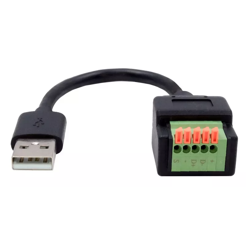EXSYS cable adaptador USB-A macho a bloque de terminales de 5 pines con pulsador, USB 2.0, 15 cm EX-49129