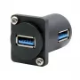 EXSYS EX-49154 Adaptador D-Tipo USB-A hembra a hembra 90°, USB 3.2 Gen 1