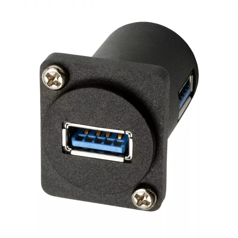 EXSYS EX-49154 Adaptador D-Tipo USB-A hembra a hembra 90°, USB 3.2 Gen 1