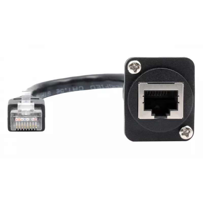 EXSYS Cable adaptador D-Tipo RJ45 hembra a macho, CAT.5e, 20 cm, negro EX-49159