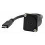 EXSYS EX-49166 Cable adaptador D-Tipo USB-C hembra a macho, USB 3.2 Gen 2, 20 cm, negro