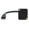 EXSYS EX-49166 Cable adaptador D-Tipo USB-C hembra a macho, USB 3.2 Gen 2, 20 cm, negro