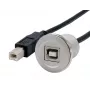 EXSYS EX-49182 Cable adaptador de montaje USB 2.0, USB B hembra a USB B macho, 30 cm, carcasa metálica