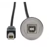 EXSYS EX-49182 Cable adaptador de montaje USB 2.0, USB B hembra a USB B macho, 30 cm, carcasa metálica