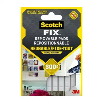 3M Scotch-Fix Cuadrados de montaje 11 mm x 15 mm blanco pack de 64 7100263372