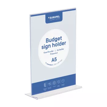 EUROPEL Expositor de mesa económico DIN A5, de doble cara, poliestireno, transparente 351006