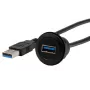 EXSYS EX-49220 Cable adaptador de montaje USB 3.2 Gen 1, Type-A hembra a macho, 30 cm, negro