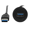 EXSYS EX-49220 Cable adaptador de montaje USB 3.2 Gen 1, Type-A hembra a macho, 30 cm, negro