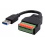 EXSYS EX-49127 cable adaptador USB-A macho a bloque de terminales de 10 pines con pulsador, USB 3.2 Gen 1, 15 cm