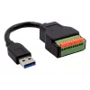 EXSYS EX-49127 cable adaptador USB-A macho a bloque de terminales de 10 pines con pulsador, USB 3.2 Gen 1, 15 cm