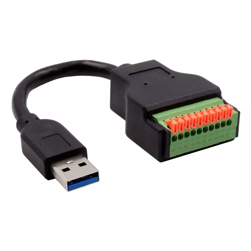EXSYS EX-49127 cable adaptador USB-A macho a bloque de terminales de 10 pines con pulsador, USB 3.2 Gen 1, 15 cm