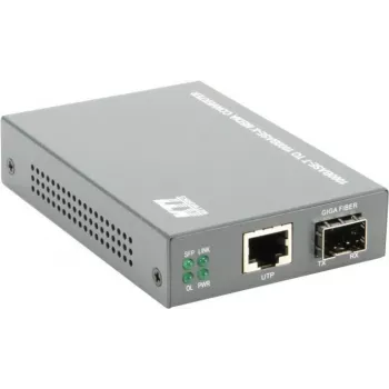KTI Networks KGC-300 convertidor de medios Gigabit Ethernet, RJ45 a SFP, multimodo/monomodo