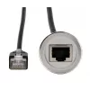 EXSYS EX-49184 cable adaptador de montaje en panel, RJ45 hembra a macho, 30 cm, apantallado, metal