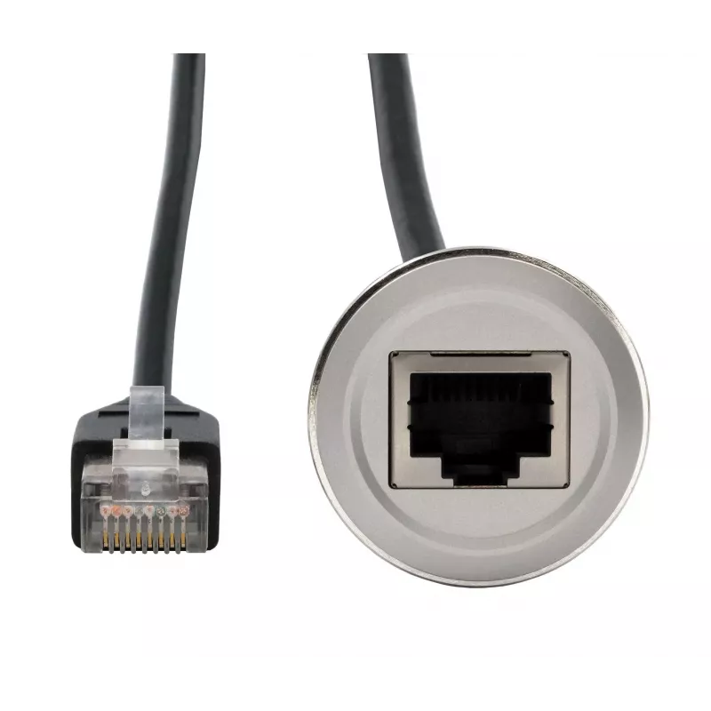 EXSYS EX-49184 cable adaptador de montaje en panel, RJ45 hembra a macho, 30 cm, apantallado, metal