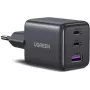 UGREEN 30W Cargador rápido GaN II de 3 puertos USB-A y 2 x USB-C Negro (55536)