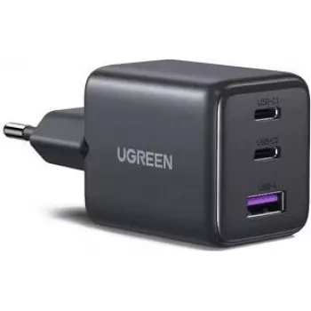 UGREEN 30W Cargador rápido GaN II de 3 puertos USB-A y 2 x USB-C Negro (55536)