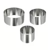 Metaltex Aros de cocina redondos de acero inoxidable, set de 3, plata, 45 mm de altura 204536010