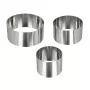 Metaltex Aros de cocina redondos de acero inoxidable, set de 3, plata, 45 mm de altura 204536010