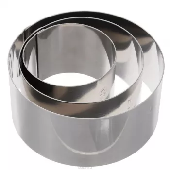 Metaltex Aros de cocina redondos de acero inoxidable, set de 3, plata, 45 mm de altura 204536010