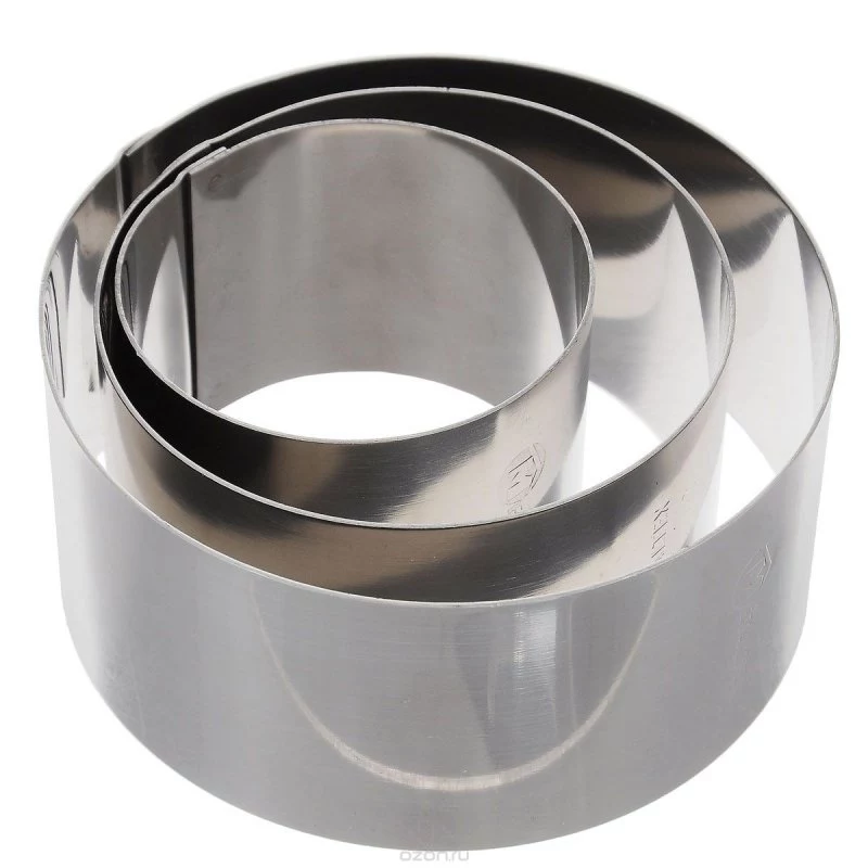 Metaltex Aros de cocina redondos de acero inoxidable, set de 3, plata, 45 mm de altura 204536010