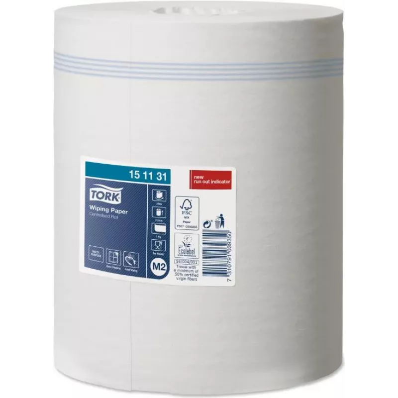 Tork paño de limpieza 151131, 1 capa, blanco, 21,5 cm x 275 m, 6 rollos/pack