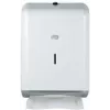 Tork Elevation dispensador de toallas de papel plegadas de metal, blanco, sistema H2, plegado Z/C/V, indicador de recambio, cerradura con llave, montaje en pared 208140