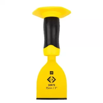C.K Tools T3087S 3 cinceles planos 75 mm de ancho de hoja, 220 mm de longitud, vástago hexagonal