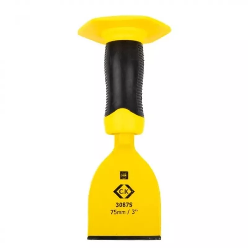 C.K Tools T3087S 3 cinceles planos 75 mm de ancho de hoja, 220 mm de longitud, vástago hexagonal