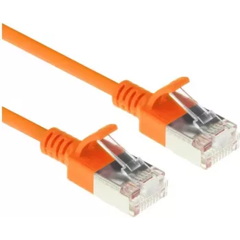 ACT DC7130 Cable de parcheo LSZH U/FTP CAT6A Slimline Snagless RJ45 naranja 0,15 m para datacenter