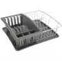 Metaltex Aquatex PLUS escurreplatos con bandeja y portacubiertos, plata/antracita 325026068
