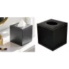 DEFLECTO DEFTISSQU tapa de piel sintética para caja de pañuelos cuadrada en negro