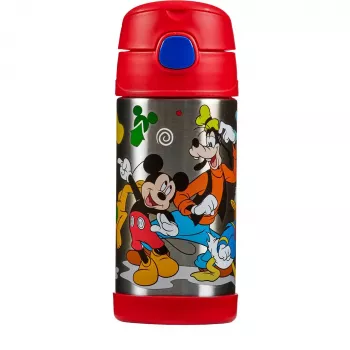 THERMOS FUNTAINER Botella con pajita, Disney Minnie Mouse, 0,35 L, acero inoxidable, rosa 4113.412.035