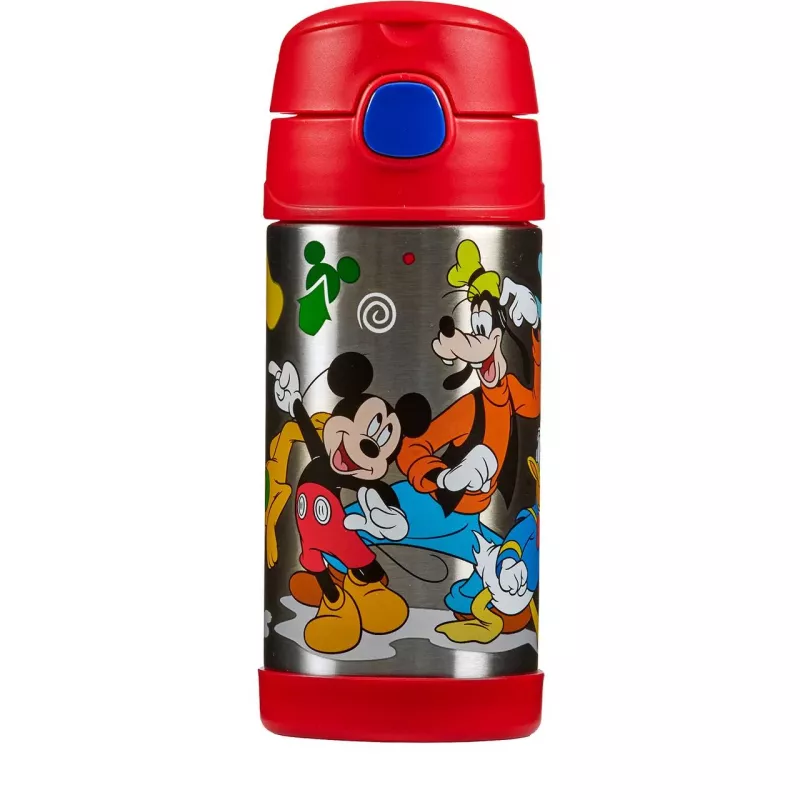 THERMOS FUNTAINER Botella con pajita, Disney Minnie Mouse, 0,35 L, acero inoxidable, rosa 4113.412.035
