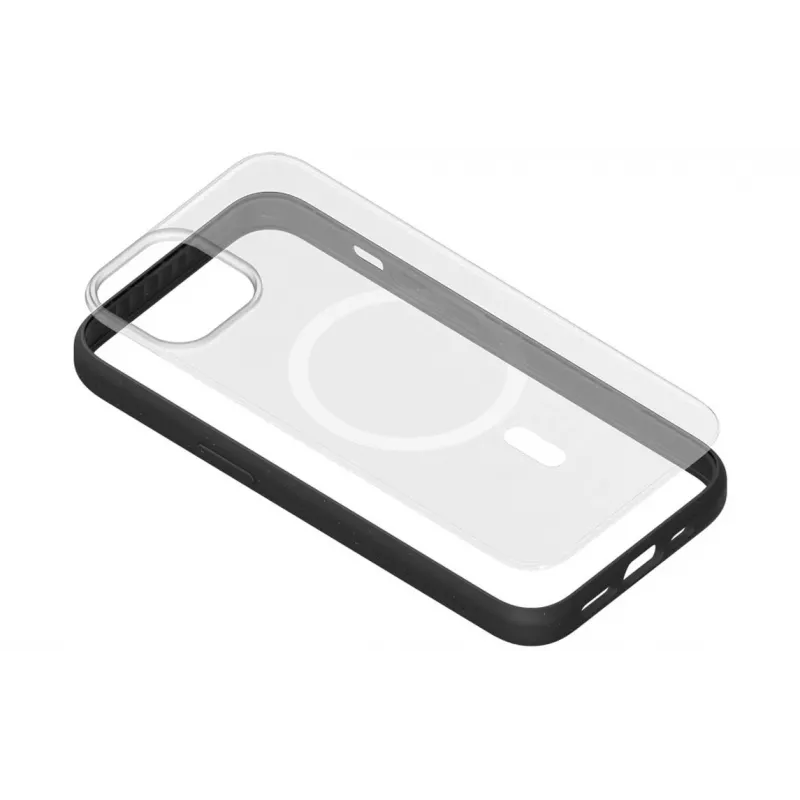 Woodcessories ECO643 funda para iPhone 14 Plus - tapa trasera ecológica negra y transparente