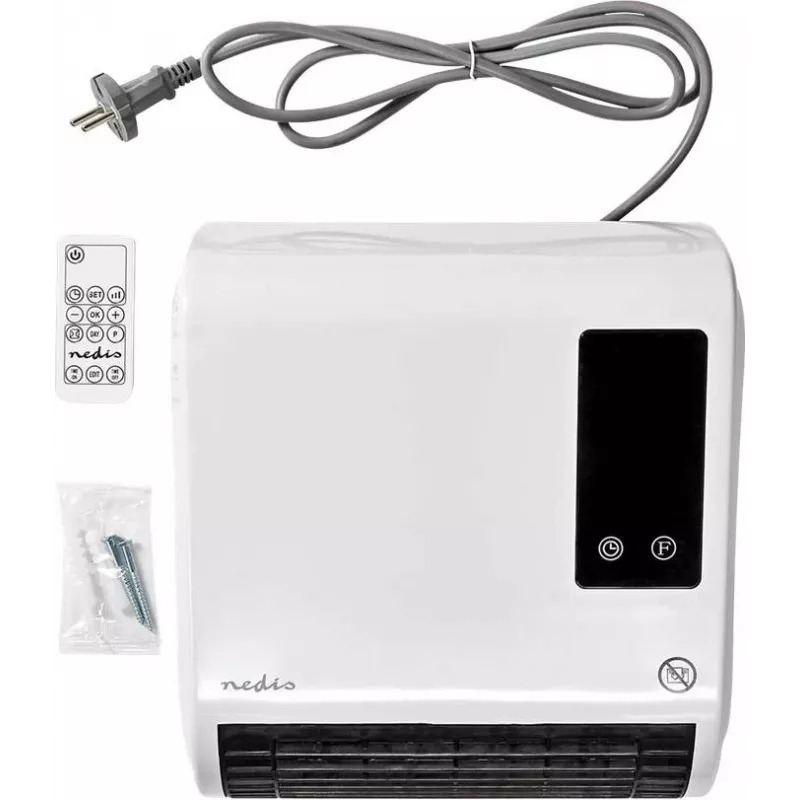Nedis HTBA20WT calefactor cerámico 1500 W blanco/gris para hasta 20 m²