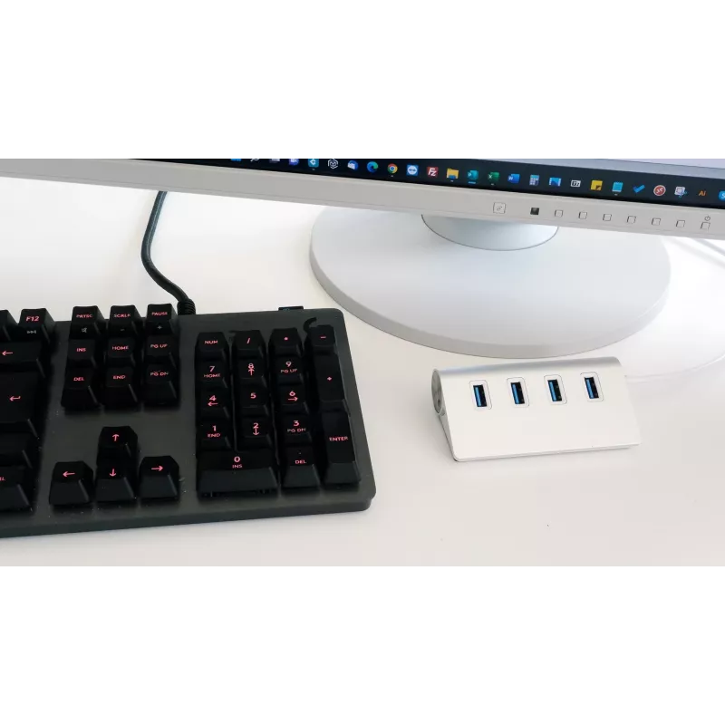 EXSYS EX-1134-2 Hub USB 3.2 Gen 1 de 4 puertos con cable USB-C y adaptador USB-A