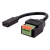 EXSYS EX-49122 adaptador USB-C hembra a bloque de terminales de 5 pines con pulsador, USB 2.0, 15 cm