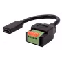 EXSYS EX-49122 adaptador USB-C hembra a bloque de terminales de 5 pines con pulsador, USB 2.0, 15 cm