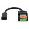 EXSYS EX-49122 adaptador USB-C hembra a bloque de terminales de 5 pines con pulsador, USB 2.0, 15 cm