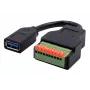 EXSYS EX-49126 cable adaptador USB-A hembra a bloque de terminales de 10 pines con pulsador, USB 3.2 Gen 1, 15 cm
