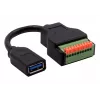 EXSYS EX-49126 cable adaptador USB-A hembra a bloque de terminales de 10 pines con pulsador, USB 3.2 Gen 1, 15 cm